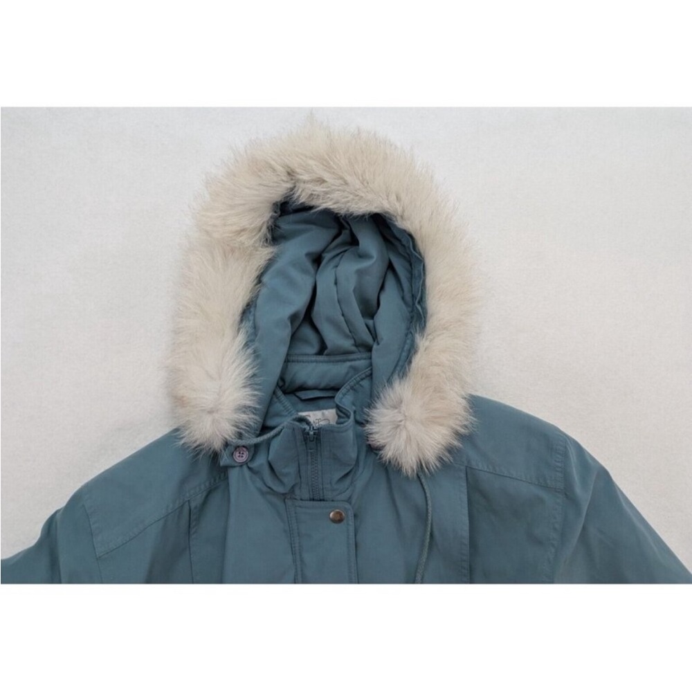 Vintage Arctic Blue Parka with Fox Fur Hood